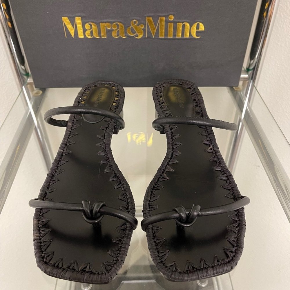 Mara & Mine Inez Sandal Heel Blk Leather 22-R1B2